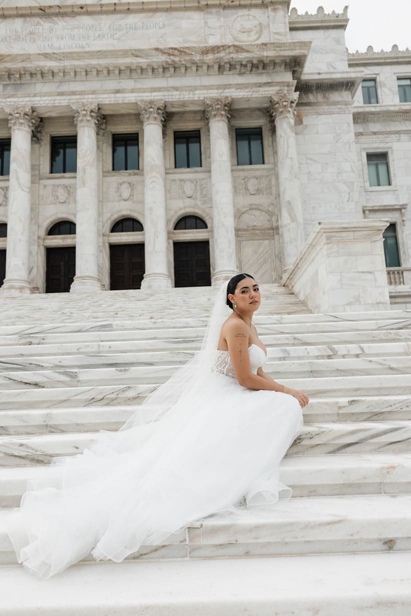 a bride at her bilingual wedding