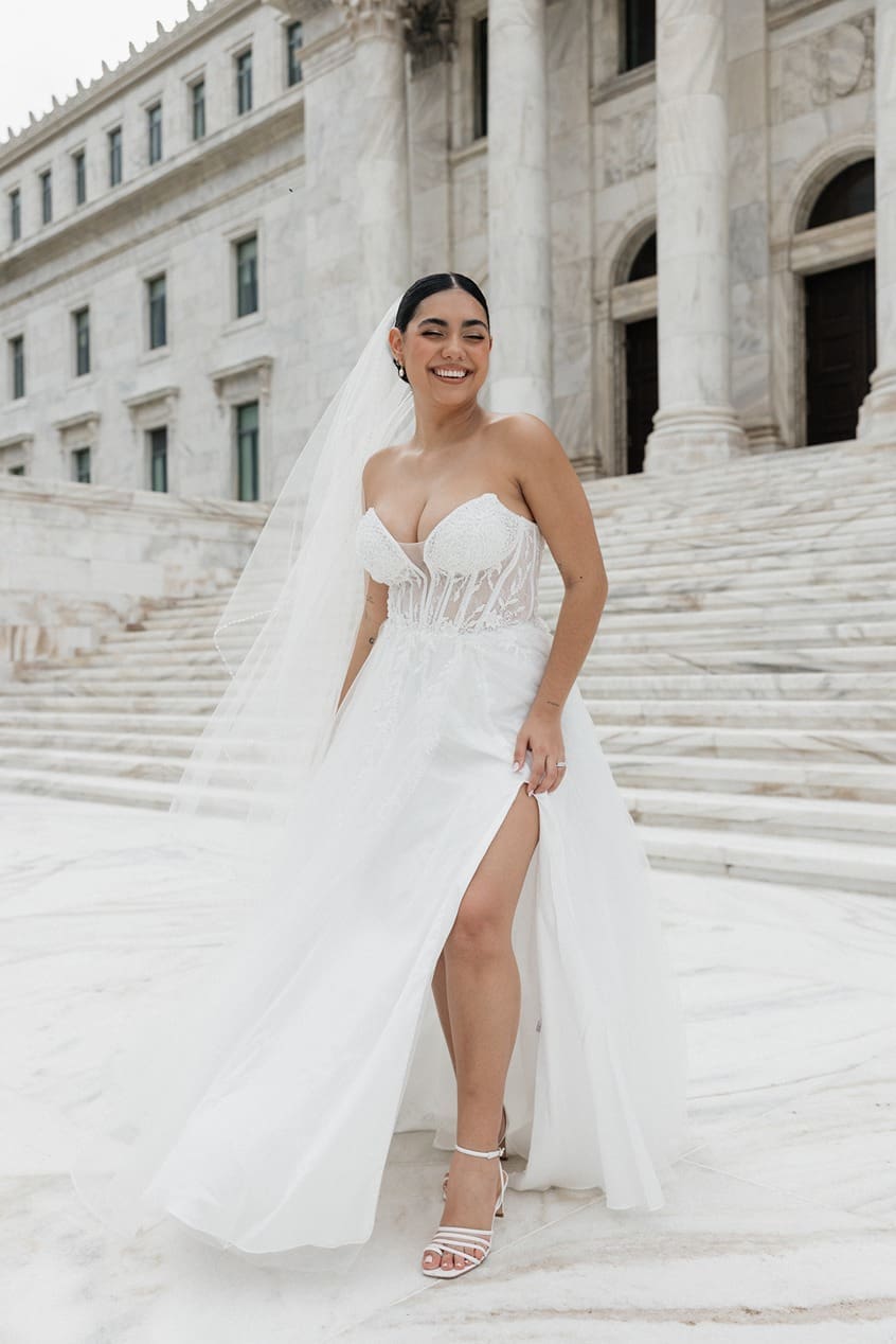 a bride after her bilingual wedding ceremony