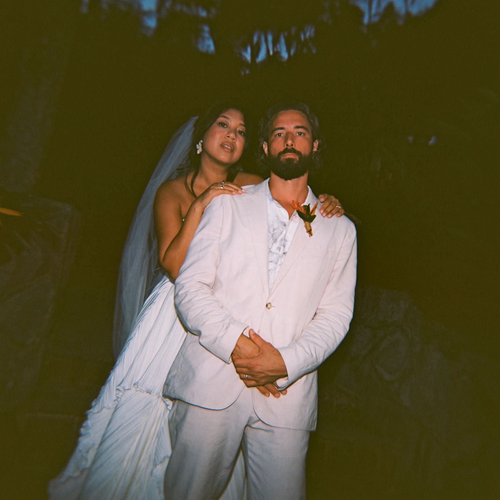 portait of a bride and groom on film during their wedding at one of the best wedding venues in rincon