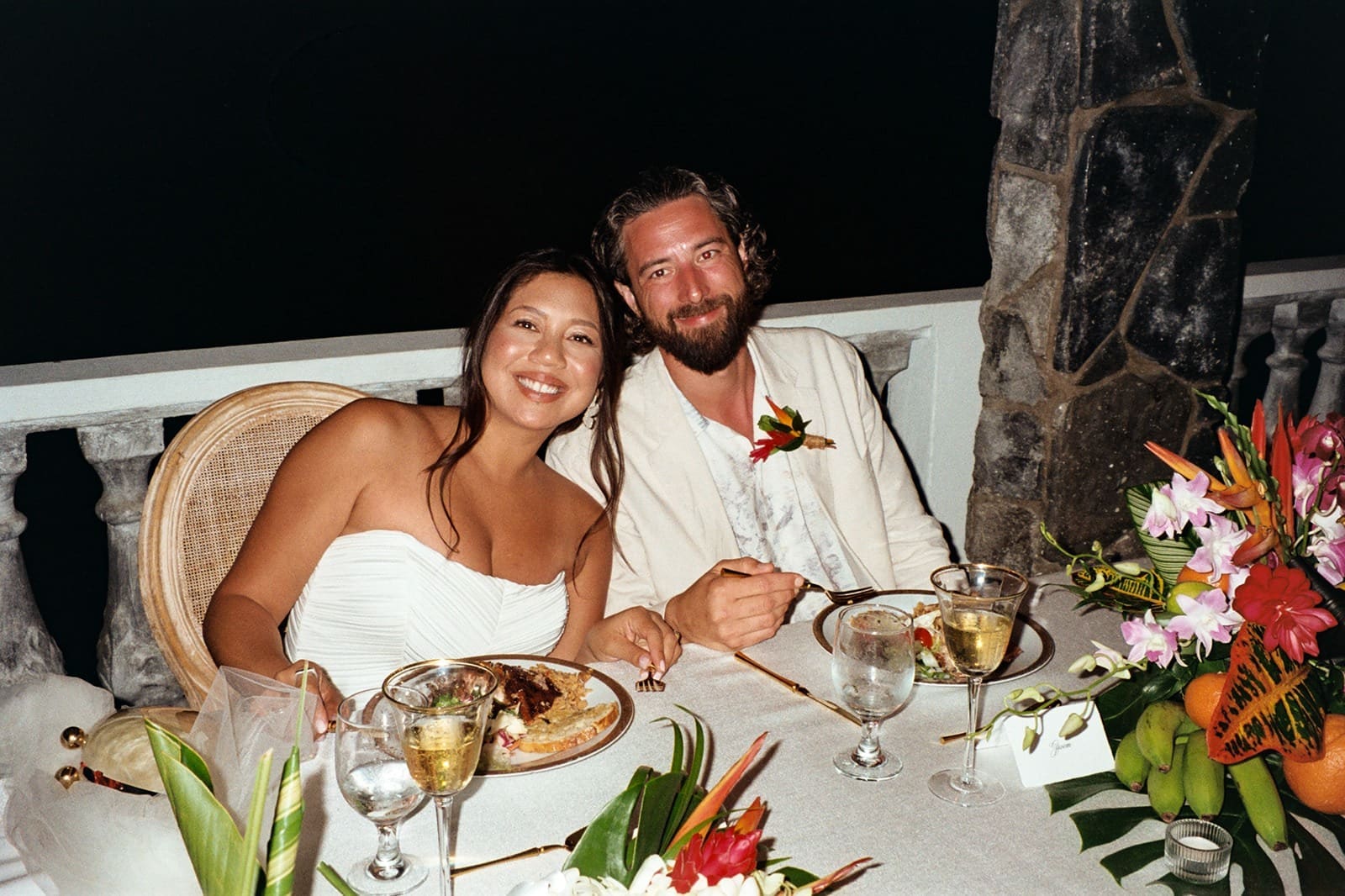 portrait of a bride and groom during their wedding reception at one of the best rincon wedding venues