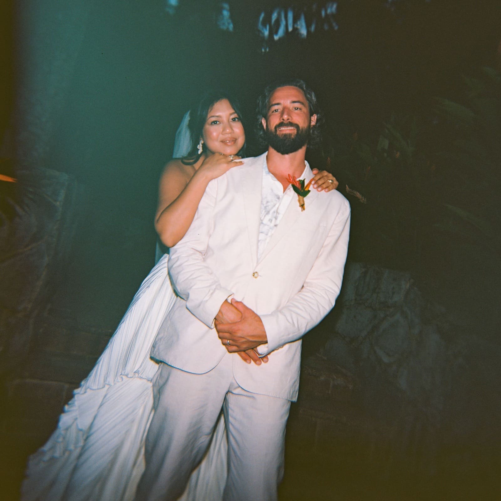 portrait on film of a bride and groom at the best wedding venue in rincon