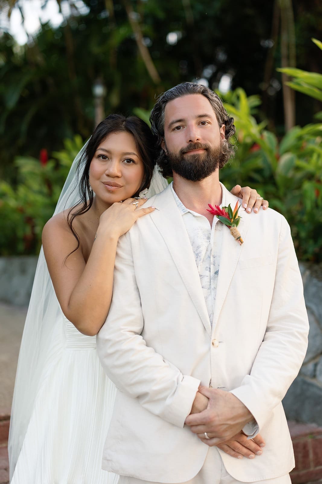 posed portrait of a bride and groom at one of the best rincon wedding venues